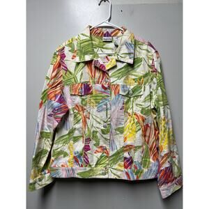 Chicos Linen Blend Jacket Size 3